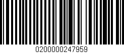 Código de barras (EAN, GTIN, SKU, ISBN): '0200000247959'