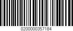 Código de barras (EAN, GTIN, SKU, ISBN): '0200000357184'