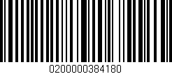 Código de barras (EAN, GTIN, SKU, ISBN): '0200000384180'