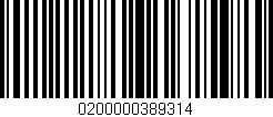 Código de barras (EAN, GTIN, SKU, ISBN): '0200000389314'