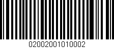 Código de barras (EAN, GTIN, SKU, ISBN): '02002001010002'