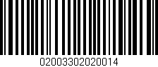 Código de barras (EAN, GTIN, SKU, ISBN): '02003302020014'