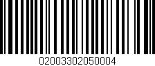 Código de barras (EAN, GTIN, SKU, ISBN): '02003302050004'