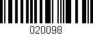 Código de barras (EAN, GTIN, SKU, ISBN): '020098'