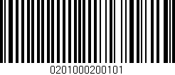 Código de barras (EAN, GTIN, SKU, ISBN): '0201000200101'