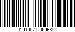 Código de barras (EAN, GTIN, SKU, ISBN): '0201087070806693'