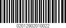 Código de barras (EAN, GTIN, SKU, ISBN): '02012902010022'