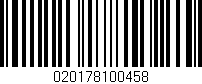 Código de barras (EAN, GTIN, SKU, ISBN): '020178100458'