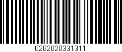 Código de barras (EAN, GTIN, SKU, ISBN): '0202020331311'