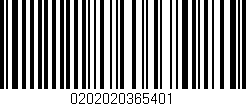 Código de barras (EAN, GTIN, SKU, ISBN): '0202020365401'