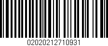 Código de barras (EAN, GTIN, SKU, ISBN): '02020212710931'