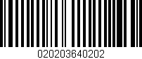 Código de barras (EAN, GTIN, SKU, ISBN): '020203640202'