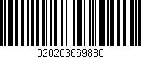 Código de barras (EAN, GTIN, SKU, ISBN): '020203669880'