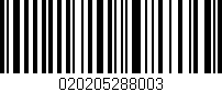 Código de barras (EAN, GTIN, SKU, ISBN): '020205288003'