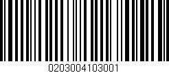 Código de barras (EAN, GTIN, SKU, ISBN): '0203004103001'