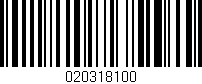Código de barras (EAN, GTIN, SKU, ISBN): '020318100'