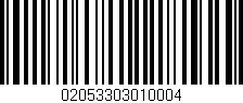 Código de barras (EAN, GTIN, SKU, ISBN): '02053303010004'