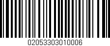 Código de barras (EAN, GTIN, SKU, ISBN): '02053303010006'