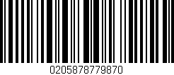 Código de barras (EAN, GTIN, SKU, ISBN): '0205878779870'