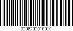 Código de barras (EAN, GTIN, SKU, ISBN): '0206202010018'