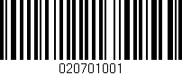 Código de barras (EAN, GTIN, SKU, ISBN): '020701001'