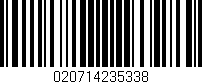 Código de barras (EAN, GTIN, SKU, ISBN): '020714235338'