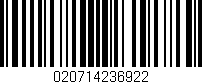 Código de barras (EAN, GTIN, SKU, ISBN): '020714236922'