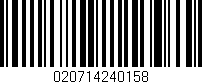 Código de barras (EAN, GTIN, SKU, ISBN): '020714240158'
