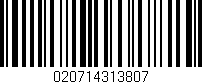 Código de barras (EAN, GTIN, SKU, ISBN): '020714313807'