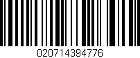 Código de barras (EAN, GTIN, SKU, ISBN): '020714394776'
