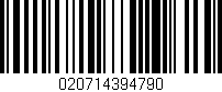 Código de barras (EAN, GTIN, SKU, ISBN): '020714394790'