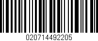 Código de barras (EAN, GTIN, SKU, ISBN): '020714492205'