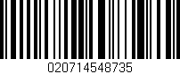 Código de barras (EAN, GTIN, SKU, ISBN): '020714548735'