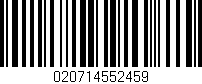 Código de barras (EAN, GTIN, SKU, ISBN): '020714552459'