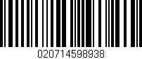 Código de barras (EAN, GTIN, SKU, ISBN): '020714598938'