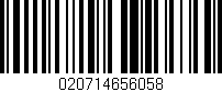 Código de barras (EAN, GTIN, SKU, ISBN): '020714656058'