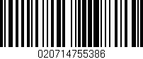 Código de barras (EAN, GTIN, SKU, ISBN): '020714755386'