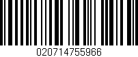 Código de barras (EAN, GTIN, SKU, ISBN): '020714755966'