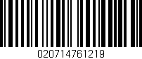 Código de barras (EAN, GTIN, SKU, ISBN): '020714761219'