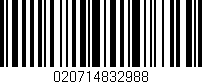 Código de barras (EAN, GTIN, SKU, ISBN): '020714832988'