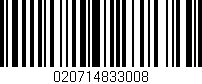 Código de barras (EAN, GTIN, SKU, ISBN): '020714833008'