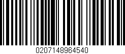 Código de barras (EAN, GTIN, SKU, ISBN): '0207148964540'