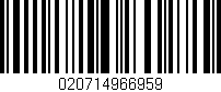 Código de barras (EAN, GTIN, SKU, ISBN): '020714966959'