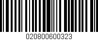 Código de barras (EAN, GTIN, SKU, ISBN): '020800600323'
