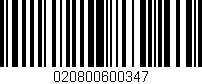 Código de barras (EAN, GTIN, SKU, ISBN): '020800600347'