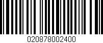 Código de barras (EAN, GTIN, SKU, ISBN): '020878002400'
