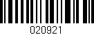 Código de barras (EAN, GTIN, SKU, ISBN): '020921'