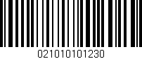 Código de barras (EAN, GTIN, SKU, ISBN): '021010101230'