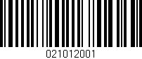 Código de barras (EAN, GTIN, SKU, ISBN): '021012001'