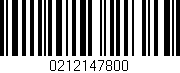 Código de barras (EAN, GTIN, SKU, ISBN): '0212147800'